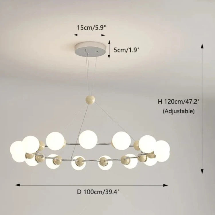 Lámpara de araña moderna con esfera de cristal Sputnik, 12/15 luces