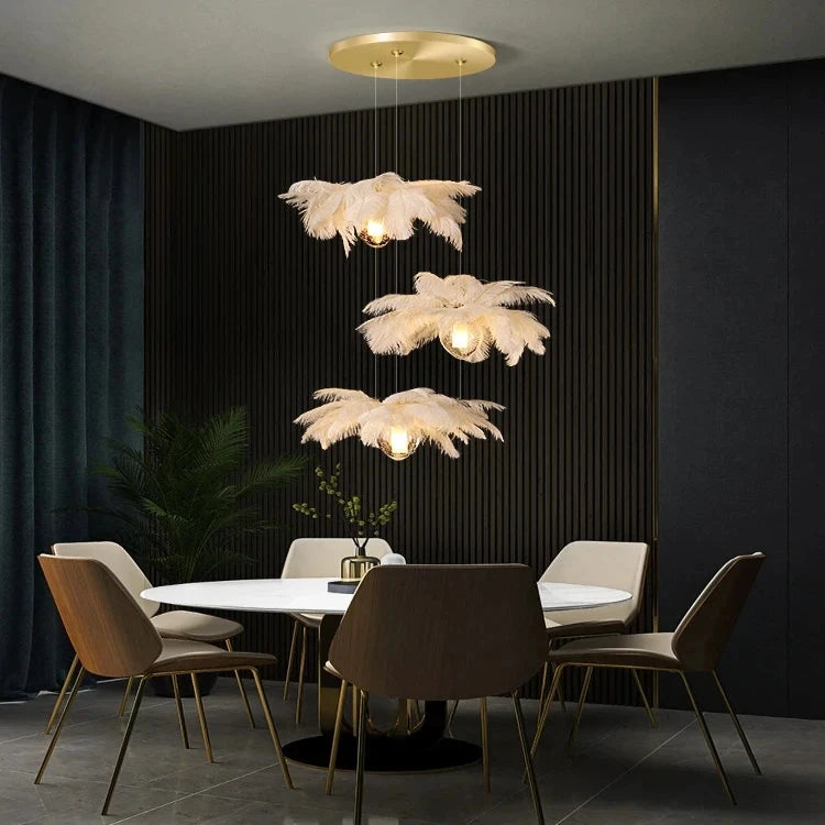 Adel Feather Staircase Lighting Chandelier  Seus Lighting