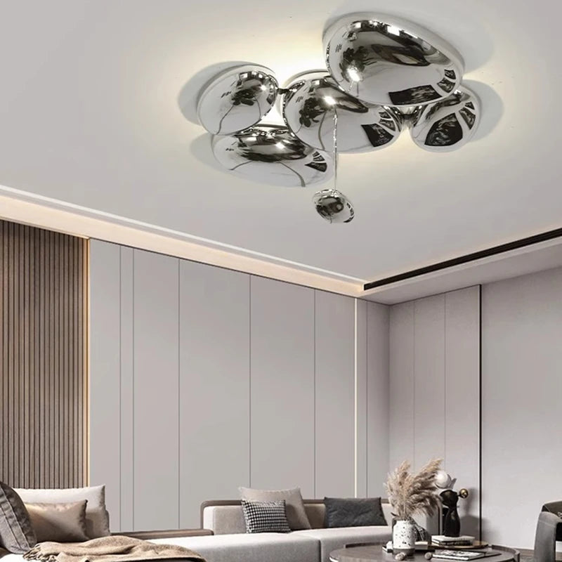 Amaris Modern Silver Flush Mount Chandelier  Seus Lighting