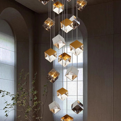 Aren Cube Large Pendant Light For High Ceilings  Seus Lighting