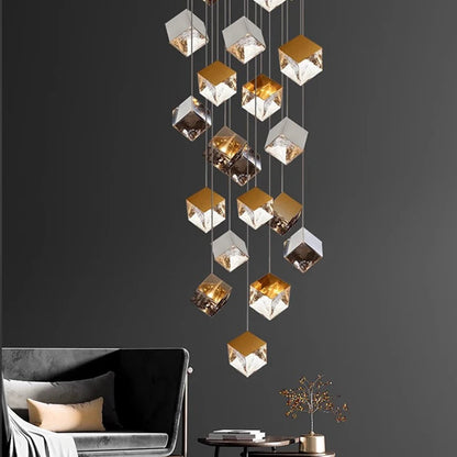 Aren Cube Large Pendant Light For High Ceilings  Seus Lighting