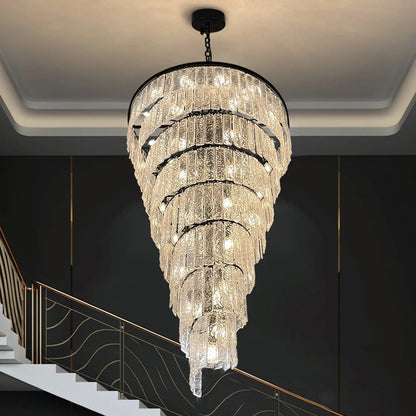 Assena Large Black high Ceiling Entryway Chandelier  Seus Lighting