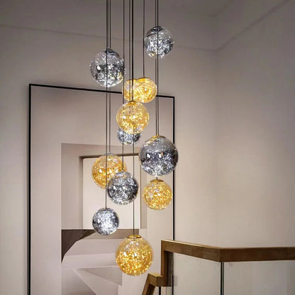 Ayla Bubble  Art Contemporary Stairwell Chandelier  Seus Lighting