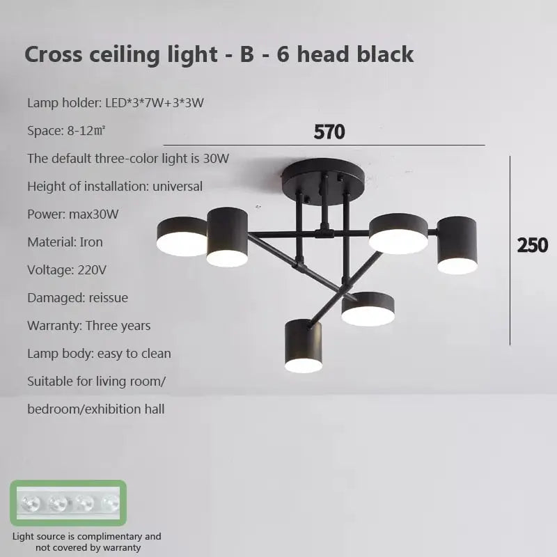 Belia Modern Ceiling Chandelier in Black