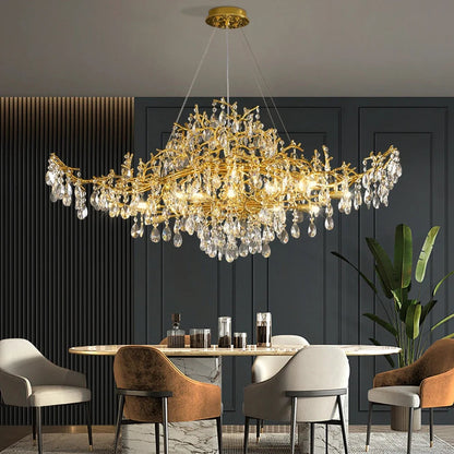 Bessa Modern Large Gold Crystal Branch Chandelier  Seus Lighting