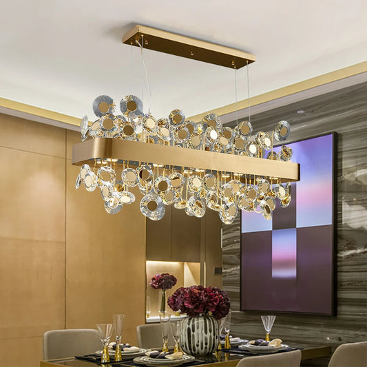 Modern Crystal chandelier for Dining Room - Gold/Black  Seus Lighting
