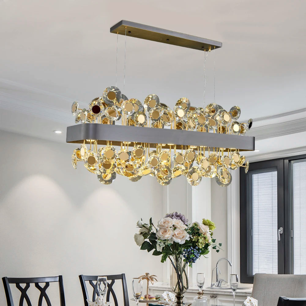 Crystal Chandelier in Gold