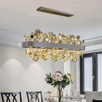 Modern Crystal chandelier for Dining Room - Gold/Black  Seus Lighting