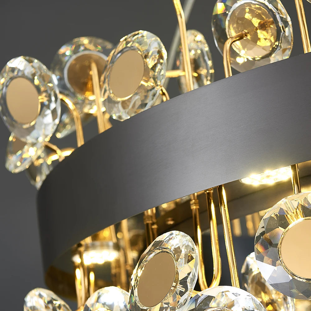 Modern Crystal chandelier for Dining Room - Gold/Black  Seus Lighting