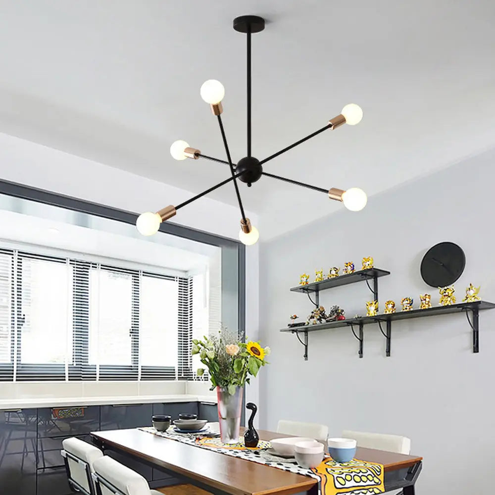 Black and Gold Sputnik Chandelier