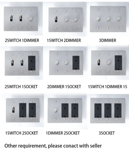 Brass Toggle Light Dimmer & Switch & Wall Plate - 3 Gang  Seus Lighting