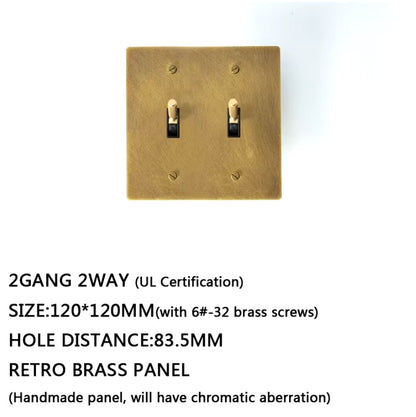 Brass Toggle Light Switch  Seus Lighting