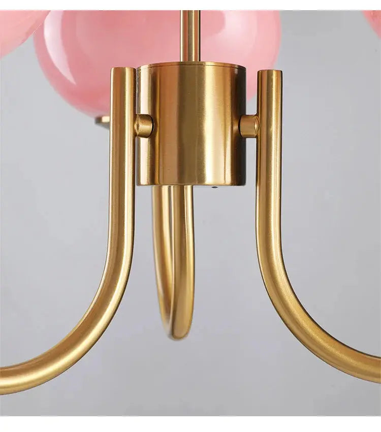 Bubble Pink Glass Marshmallow Chandelier  Seus Lighting