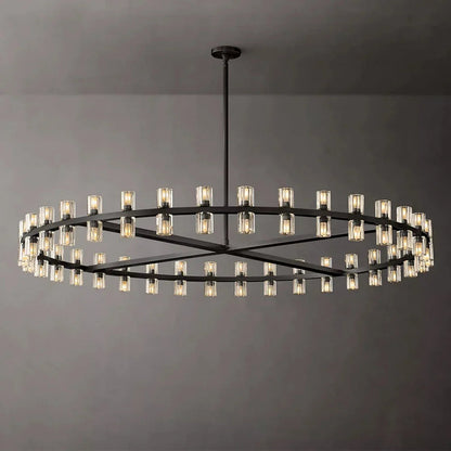 Circular Pendant Light with Crystal Glass Shades  Seus Lighting