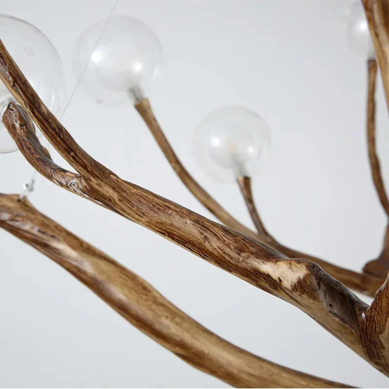 Madelyn Rustic Branch Chandelier Frosted/Clear Ball  Seus Lighting