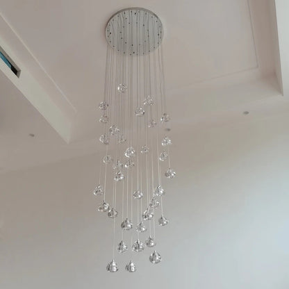 Clear Crystal Bubble Chandelier For High Ceiling Foyer  Seus Lighting