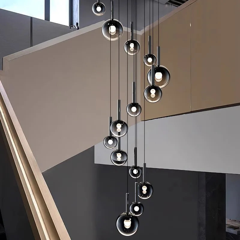 Cleo Bubble Staircase Chandelier  Seus Lighting