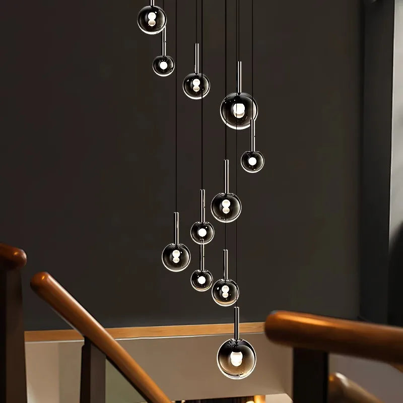 Cleo Bubble Staircase Chandelier  Seus Lighting