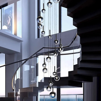 Cleo Bubble Staircase Chandelier  Seus Lighting