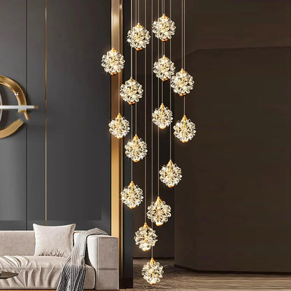 Crystal Modern Pendant Lighting for Stairs & Foyer  Seus Lighting