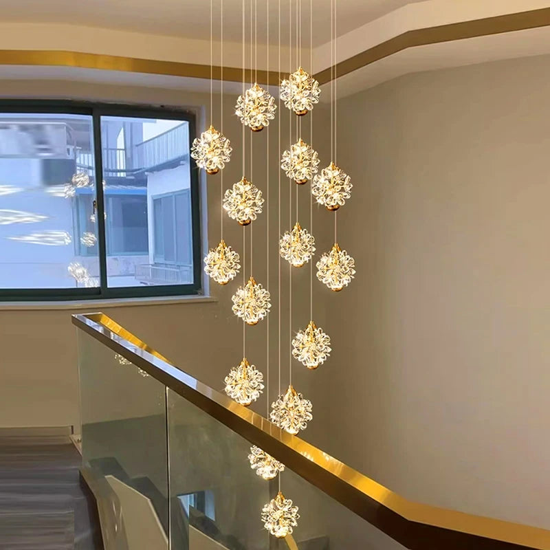 Crystal Modern Pendant Lighting for Stairs & Foyer  Seus Lighting