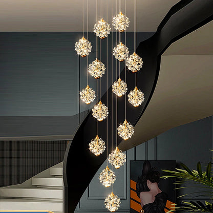 Crystal Modern Pendant Lighting for Stairs & Foyer  Seus Lighting