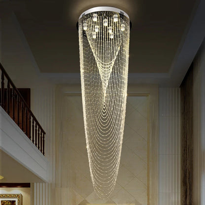 Crystal Tassel Chandelier for Staircase & Foyer  Seus Lighting