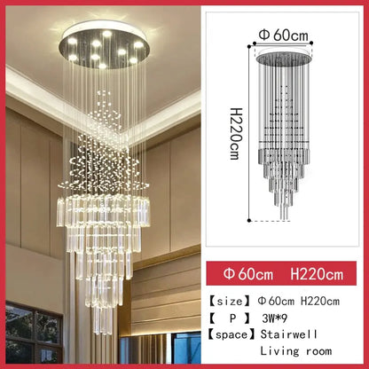 Delphine High Ceiling Living Room Lighting 60CMx220CMchangeable Seus Lighting