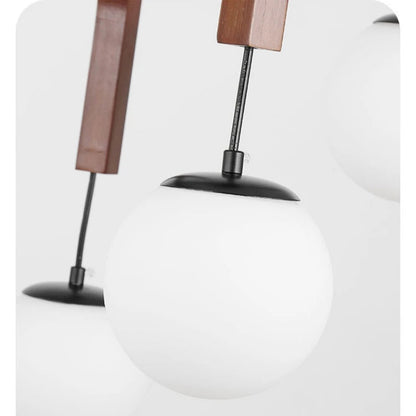 Fia Minimalist Wooden Pendant Chandelier Light  Seus Lighting