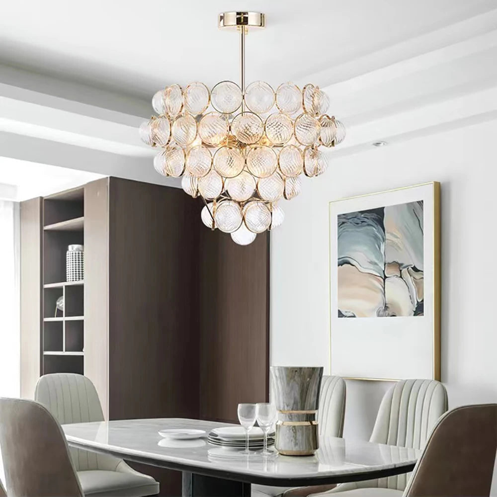 Gold Clear Glass Globe Pendant Light  Seus Lighting