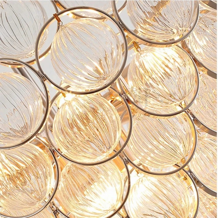 Gold Clear Glass Globe Pendant Light  Seus Lighting