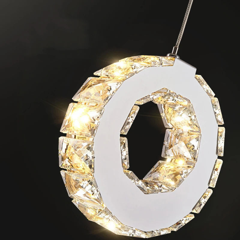 Gold Crystal Spiral Chandelier for Staircase Foyer  Seus Lighting