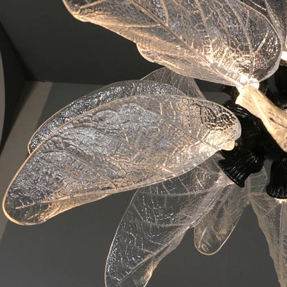 Milen Modern Crystal Leaf Chandelier - Black/Gold  Seus Lighting