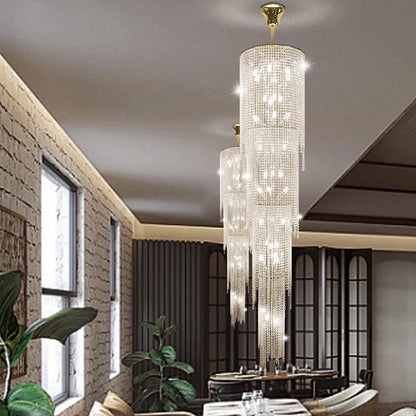 Kyra Real Crystal Staircase Chandelier  Seus Lighting