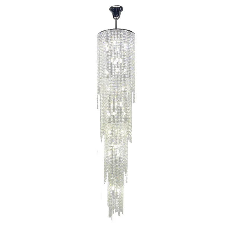 Kyra Real Crystal Staircase Chandelier  Seus Lighting