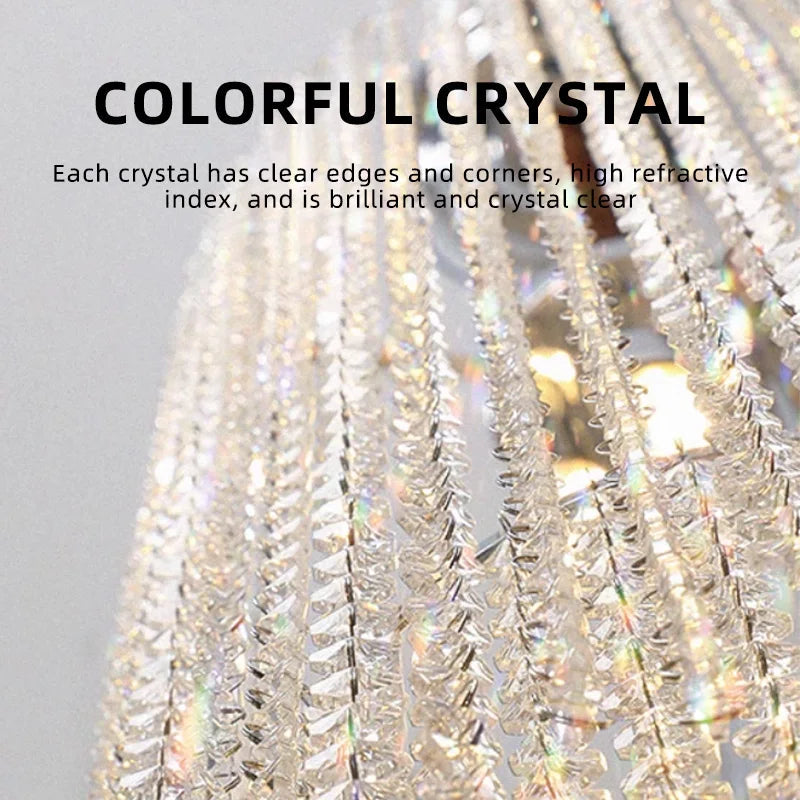 Kyra Real Crystal Staircase Chandelier  Seus Lighting