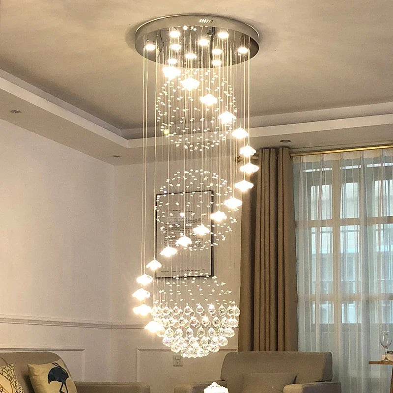 Lonas Large Foyer Crystal Chandelier  Seus Lighting