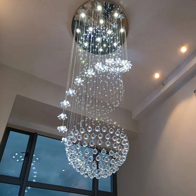 Lonas Large Foyer Crystal Chandelier  Seus Lighting