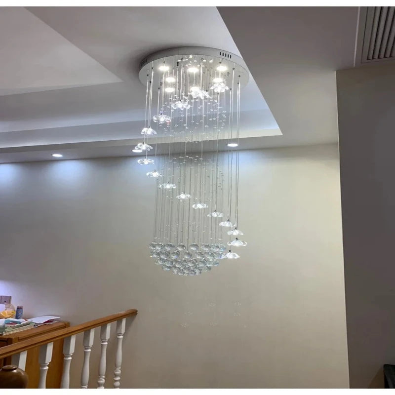 Lonas Large Foyer Crystal Chandelier  Seus Lighting