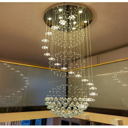 Lonas Large Foyer Crystal Chandelier  Seus Lighting