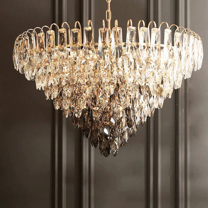 Luny Gold Cascading Waterfall Crystal Chandelier  Seus Lighting