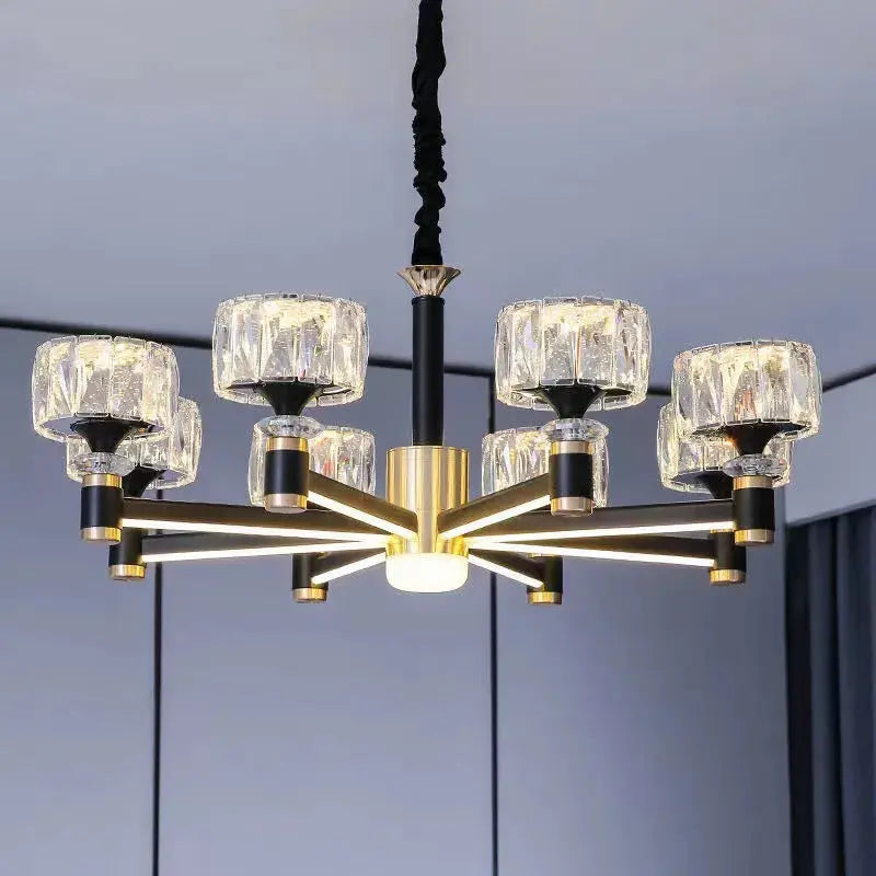 Luxury Led Crystal Chandelier Black/Gold Color  Seus Lighting