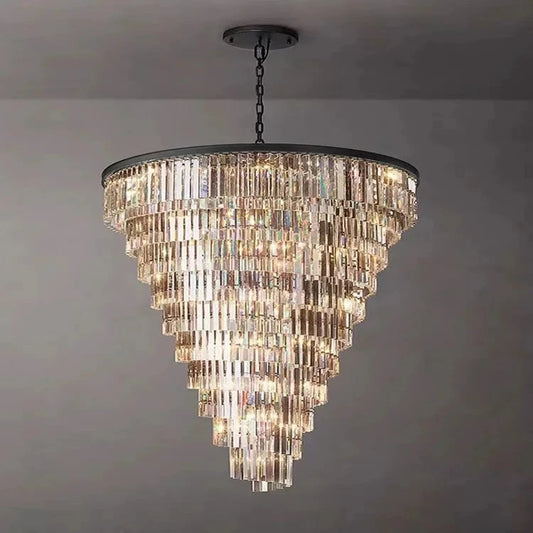 Luxury Tiered Crystal Chandelier for Foyer