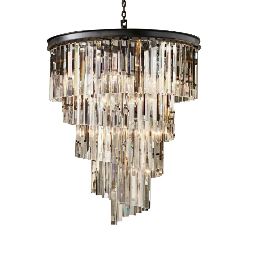 Luxury Tiered Crystal Chandelier for Foyer  Seus Lighting