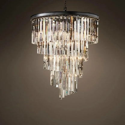 Luxury Tiered Crystal Chandelier for Foyer  Seus Lighting