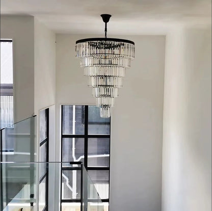 Luxury Tiered Crystal Chandelier for Foyer  Seus Lighting