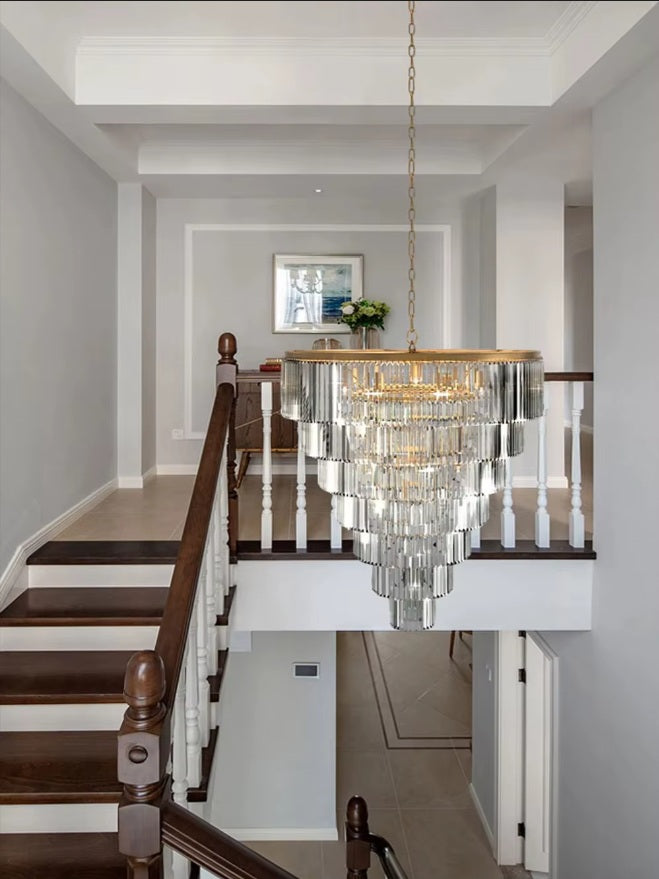 Luxury Tiered Crystal Chandelier for Foyer  Seus Lighting