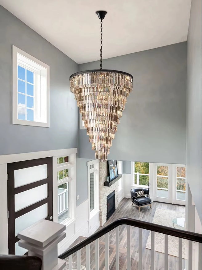 Luxury Tiered Crystal Chandelier for Foyer  Seus Lighting