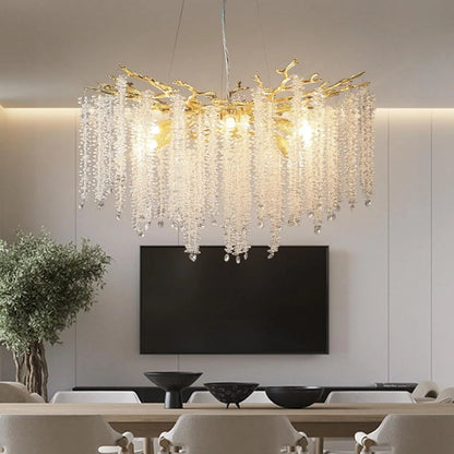 Mia Luxury Round Branch Crystal Ceiling Chandelier