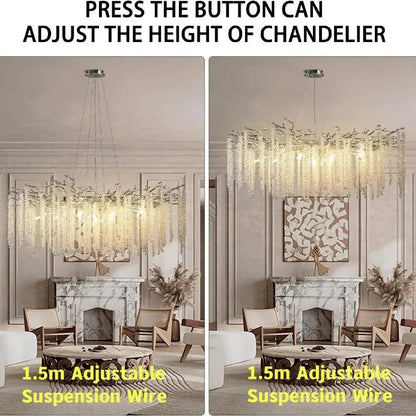 Mia Luxury Round Branch Crystal Ceiling Chandelier  Seus Lighting